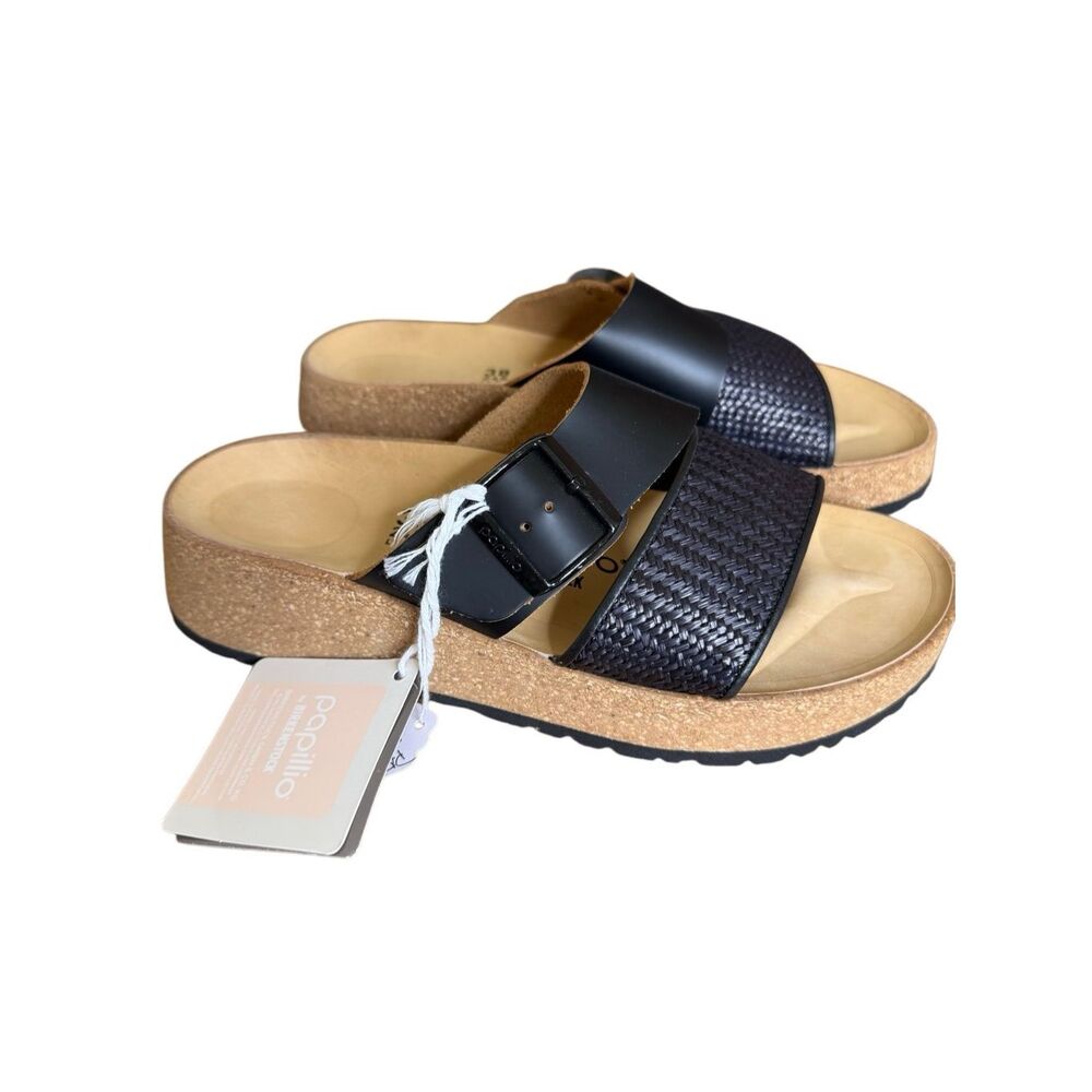 NEW Papillio by Birkenstock Almina French Piping Sandal in Black NIB Boho-Chic - Picture 3 of 11